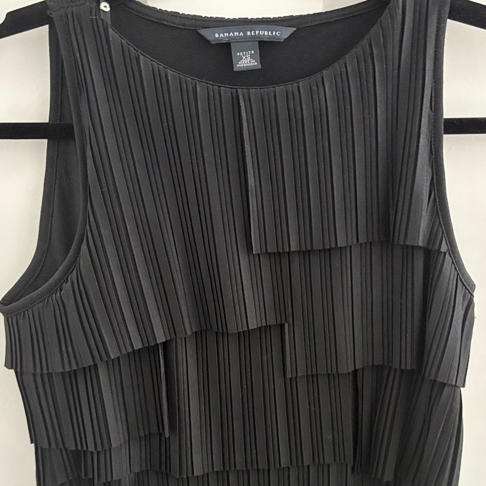 Banana Republic Black Sleeveless Tiered Mini Dress